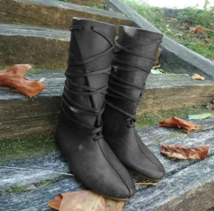 Medieval Viking PU Boots - Renaissance Knight Cosplay Shoes for Men & Women
