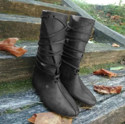 Medieval Viking PU Boots - Renaissance Knight Cosplay Shoes for Men & Women