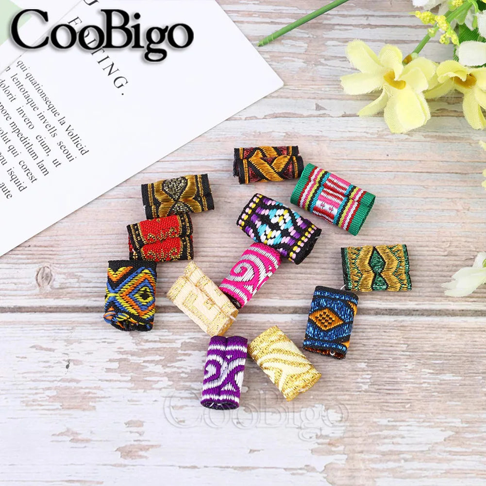 Braid Hair Rings & Tubes — Hip-Hop Dreadlock Beads, Embroidery Fabric Clips, Cuffs & Hair Decor DIY Craft Supplies by CooBigo