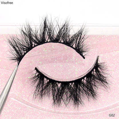 Visofree 3D Mink Eyelashes – Thick Handmade Full Strip Cruelty-Free False Lashes for Makeup M56