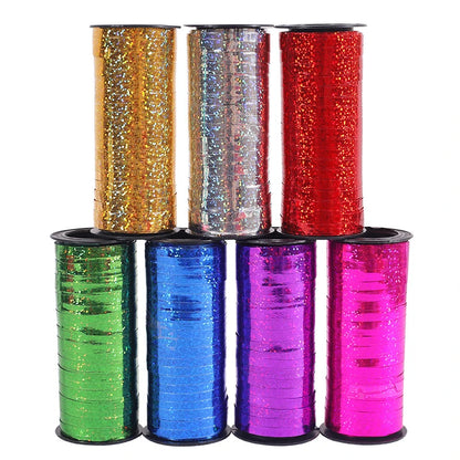 Satin Laser Ribbon for Balloons: Foil Curling Ribbons for Birthday Parties, Weddings, DIY Decorations and Gift Wrapping