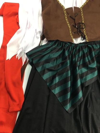 Pirates of the Caribbean Cosplay Costume – Adult Captain Jack Sparrow Outfit for Men & Women, Halloween Party