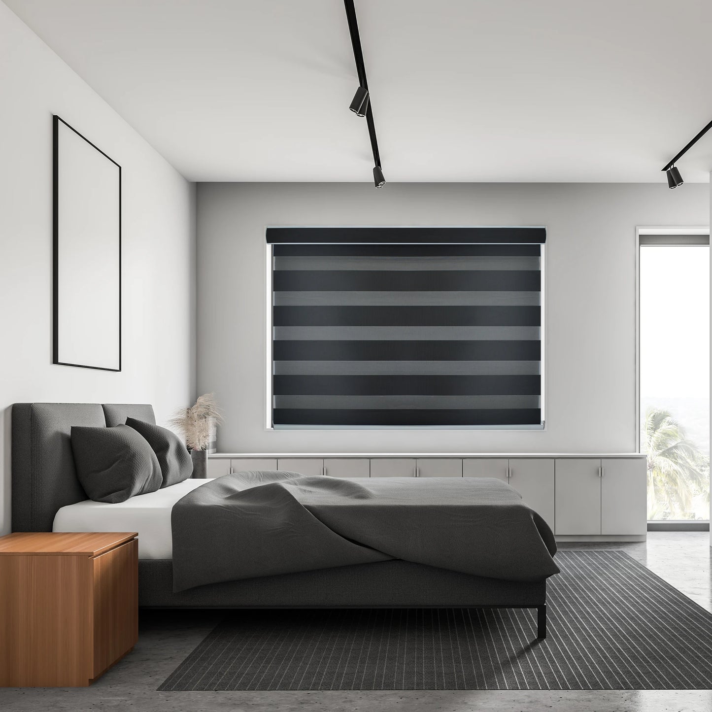 Decopedia Custom Made Zebra Blinds – Motorized Roller Blackout Day & Night Window Blinds for Sliding Doors