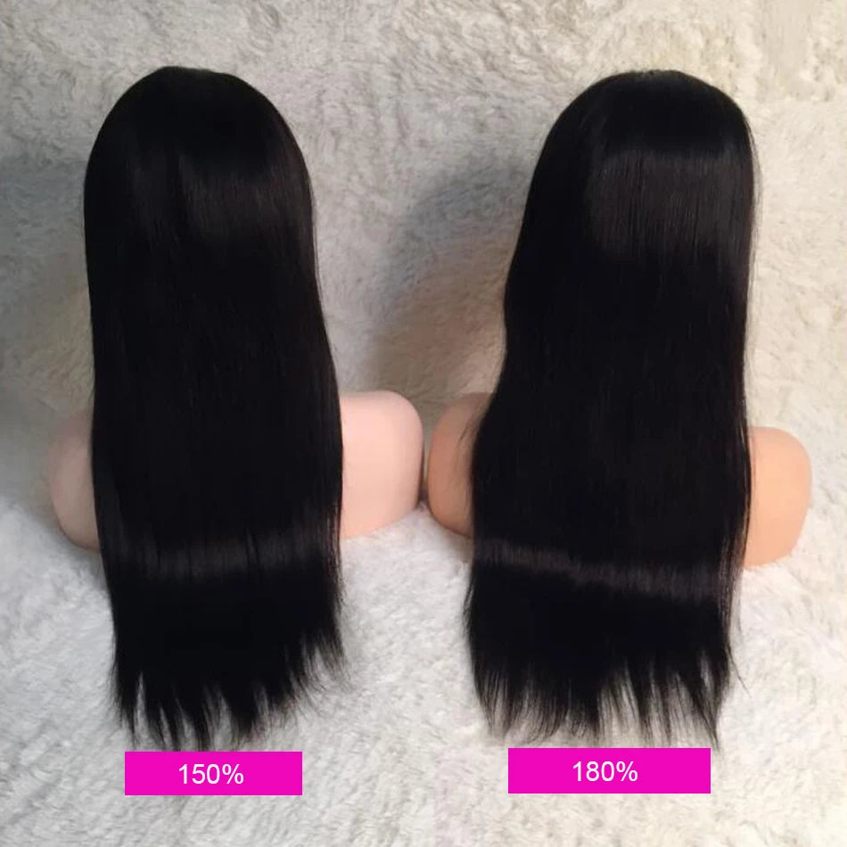 HD Lace Front Human Hair Wig – Straight 13x4 13x6 Transparent Lace Frontal, Pre-Plucked Glueless Wig for Women