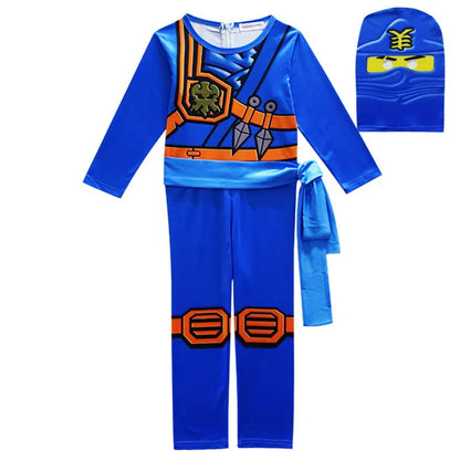 Kids Ninja Cosplay Costume Jumpsuit Set – Halloween & Christmas Party Outfit, Street Ninja Anime Samurai Suit