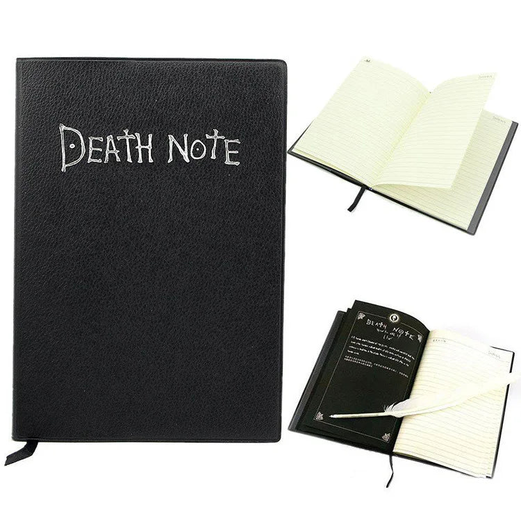 A5 Anime Death Note Notebook Set – Leather Journal, Collectible School Writing Journal with Large Anime Theme