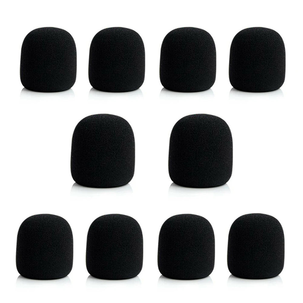 10pcs Thick Microphone Foam Covers - Professional Windscreen Sponge Caps for Studio Mic Protection