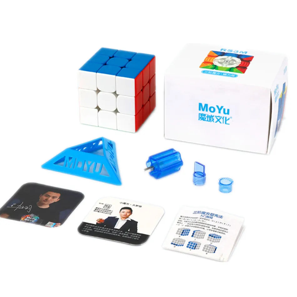 MoYu RS3M Magnetic 3x3 Speed Cube - RS3 M UV-Coated Magic Puzzle Cube for Speedcubing and Brain Training