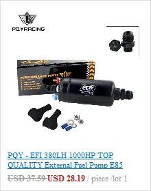 PQY EFI 380LH 1000HP External Fuel Pump – E85 Compatible, Top Quality 044 Style, Model PQY-FPB003-QY