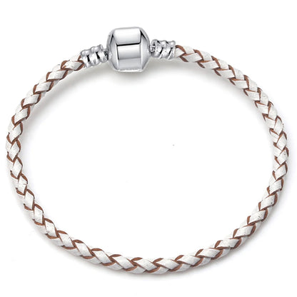 BAOPON 9-Color Leather Charm Bracelet - DIY Chain Jewelry Gift for Women & Girls