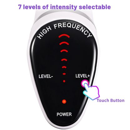 6-in-1 High Frequency Facial Machine — Touch Panel Electrotherapy Wand for Hair, Face, Acne & Skin Care Treatment