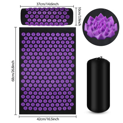 Pranamat Eco Lotus Spike Mat — Acupressure Massage Cushion for Neck, Back & Feet, Kuznetsov Applicator Yoga Therapy