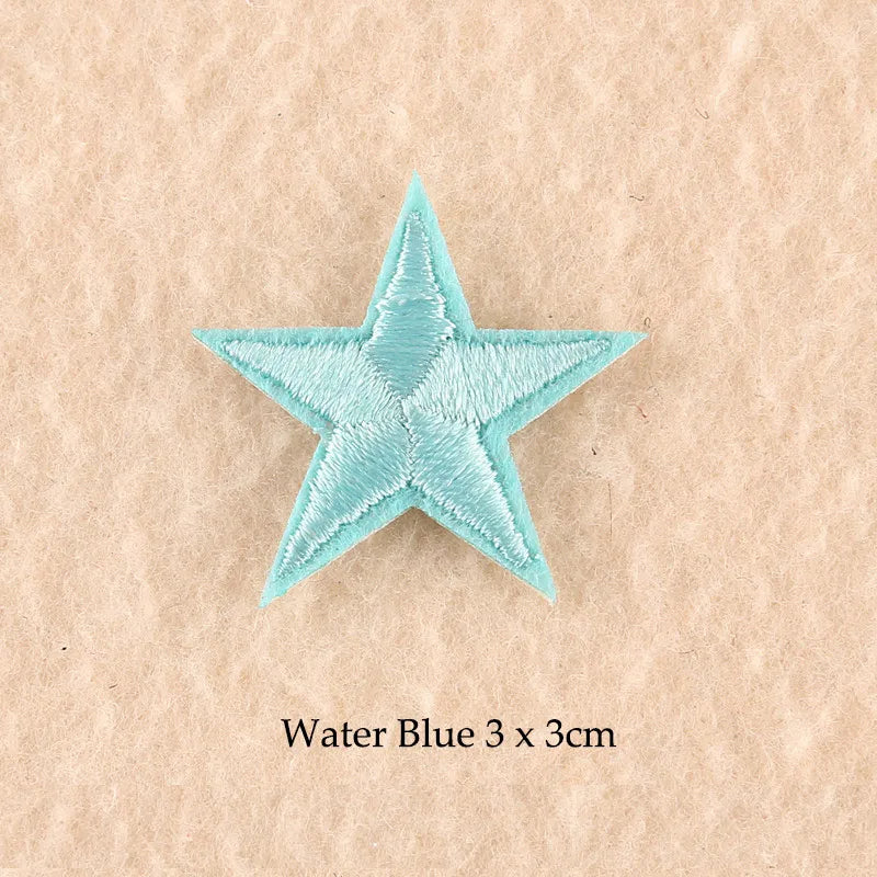 Stars Embroidered Iron-On Patches – Gold, Silver & Colorful Appliqué Stickers for Clothing, Jackets, Bags & DIY Craft Decoration