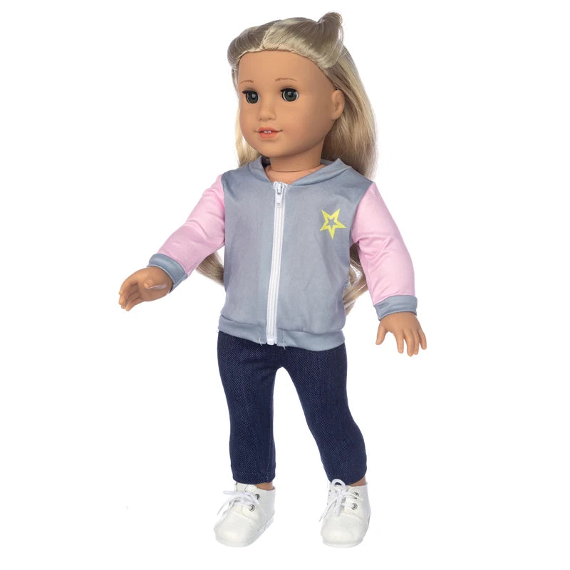18-Inch Girl Doll Winter Coat — 43cm Baby Doll Jacket Outfit for Dressing