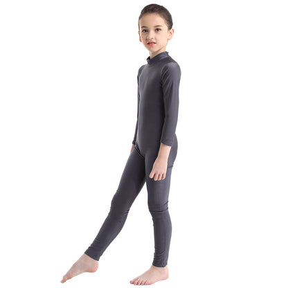 Kids Girls Full Body Gymnastics Bodysuit, Ballet Dance Jersey Leotard, Jumpsuit Sports Unitard, Children Dancewear and Sportswear