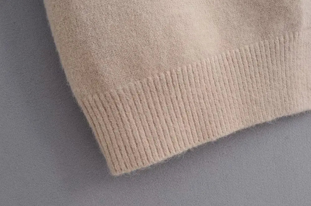 Women’s Solid Color Loose Thick Warm Sweater Cardigan – V Neck Knitted Coat with Pockets, Casual Spring/Autumn Tops C-124