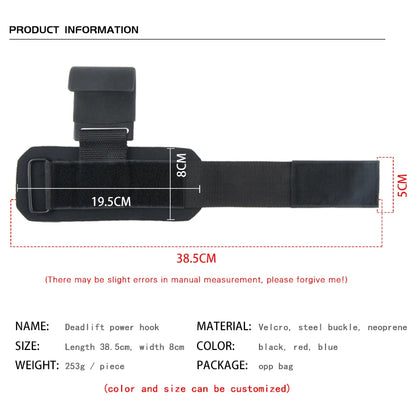 Weight Lifting Hook Grips with Wrist Wraps: Hand-Bar Wrist Strap for Gym Fitness - Pull-Ups Power Lifting Gloves, Weight Strap Support