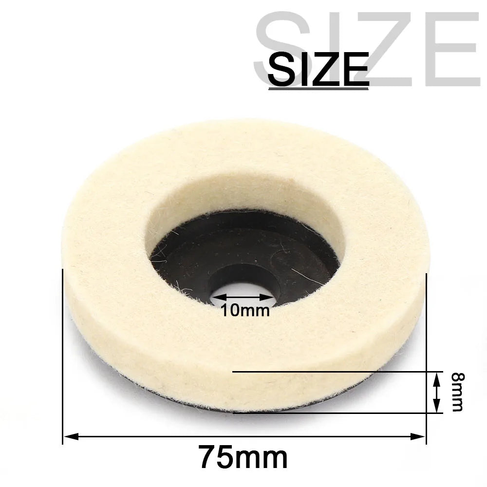 SIFANG Wool Polishing Wheel - 50mm/75mm Angle Grinder Wheel Felt Polishing Disc - Ideal for Metal, Marble, Glass, Ceramic - 1PC