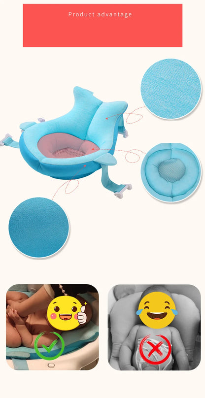 Non-Slip Baby Bath Cushion – Newborn Safety Support Pad & Soft Bathtub Mat
