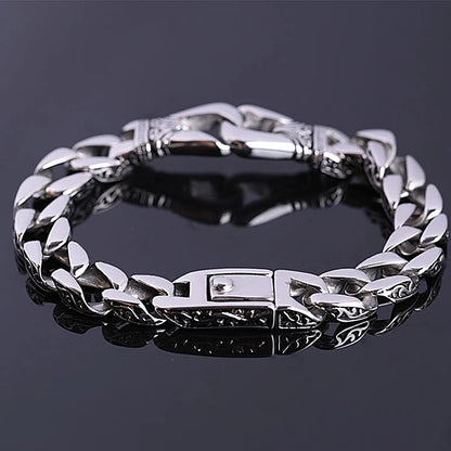 Ethnic Wind Dragon Bracelet – Vintage Silver Plated Cuff Bangle, Motorcycle Riding Charm Jewelry Gift for Men