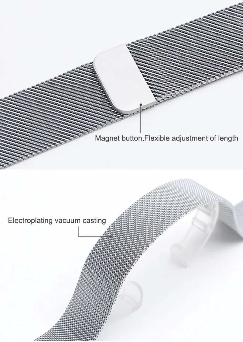 18mm-22mm Metal Watch Strap – Milanese Loop Bracelet for Garmin Vivoactive, Venu, Forerunner & SQ Series