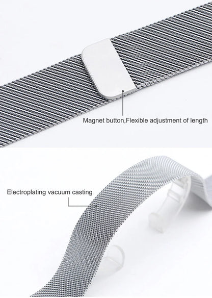18mm-22mm Metal Watch Strap – Milanese Loop Bracelet for Garmin Vivoactive, Venu, Forerunner & SQ Series