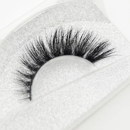 3D Real Mink False Eyelashes – Thick Handmade Strip Lashes with Glitter Packing for Makeup Beauty D101
