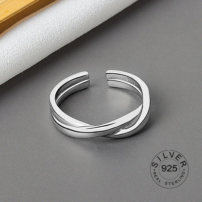 925 Sterling Silver Women’s Open Wave Ring – Irregular Wide Noodle Design Gift
