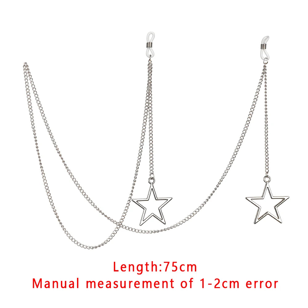 Women's Eyeglass Chain - Hollow Star & Pearl Beaded Lanyard for Sunglasses & Reading Glasses
