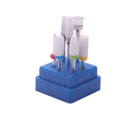 7Pcs Ceramic Milling Cutters Set - Nail Drill Bits for Manicure, Gel Varnish Removal & Nail Care Accessories