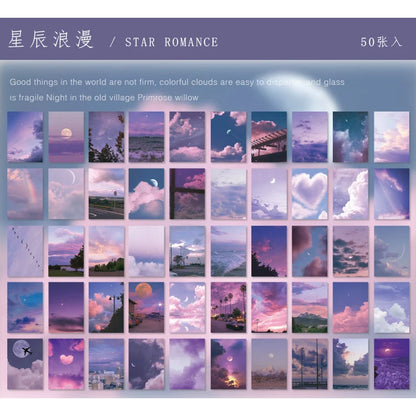 Yoofun 50 Sheets Aesthetic Sticker Book - Natural Scenery Art Painting Stickers for Scrapbooking Planner Journaling