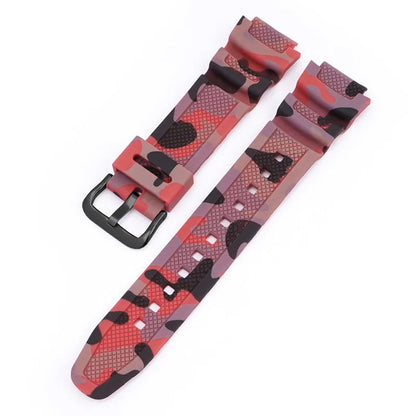 18mm Camouflage Silicone Watch Strap for Casio G-Shock AQ-S810W AE-1000W AE-1200/1300 SGW-300 W-215 F-108 - Sport Replacement Band