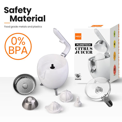 MIUI 850W Citrus Juicer - Stainless Steel Orange & Lemon Electric Juicer with Hard-Core Press and Aluminum Die-Casting Handle