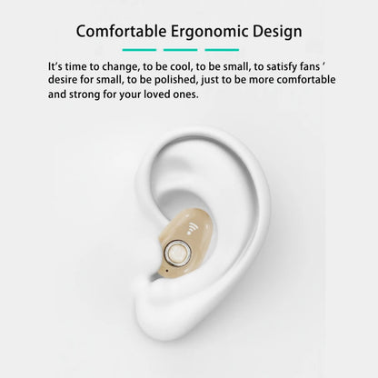 Mini Invisible True Wireless Earbuds – Bluetooth Noise Cancelling TWS Stereo Headset with Microphone Handsfree In-Ear Earphones