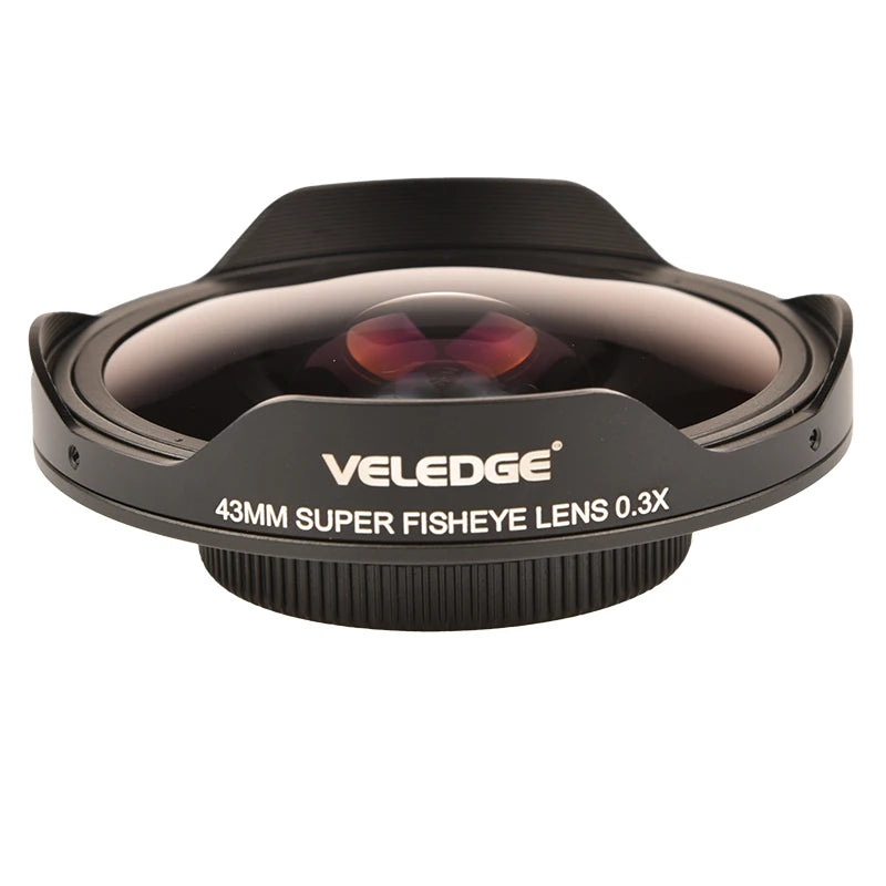 Vlogmagic 0.3X HD Ultra Fisheye Lens Adapter with Hood – 37mm/43mm Low-Dispersion Glass for Video Cameras & Camcorders