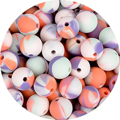 LOFCA Silicone Teething Beads - 20pcs 15mm Round Baby Chew Beads for DIY Teether Toys Infant Accessories