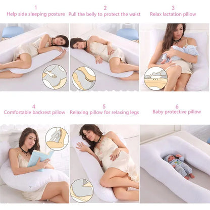 PANGDUBE Pregnancy Pillow 130×70cm – Sleeping, Nursing & Breastfeeding Support Cushion for Women