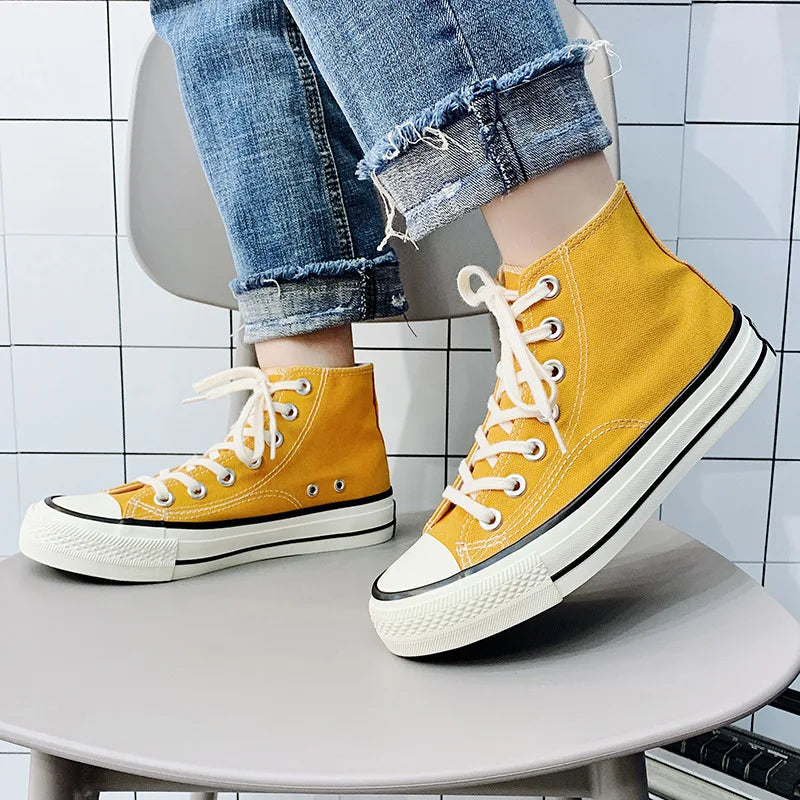 Men’s Canvas Shoes — Fashion Summer Casual Sneakers, High-Top Vulcanized Flats for Men & Women, 2023 Spring-Summer