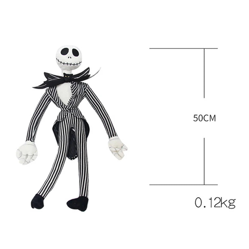 50cm The Nightmare Before Christmas Jack Skellington Plush Toy – Skeleton Jake Stuffed Doll for Kids & Children’s Gifts