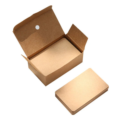 100pcs Kraft Paper Cards – Blank Color Business Cards, Message & Thank You Cards, Writing Labels, Bookmarks & Learning Cards