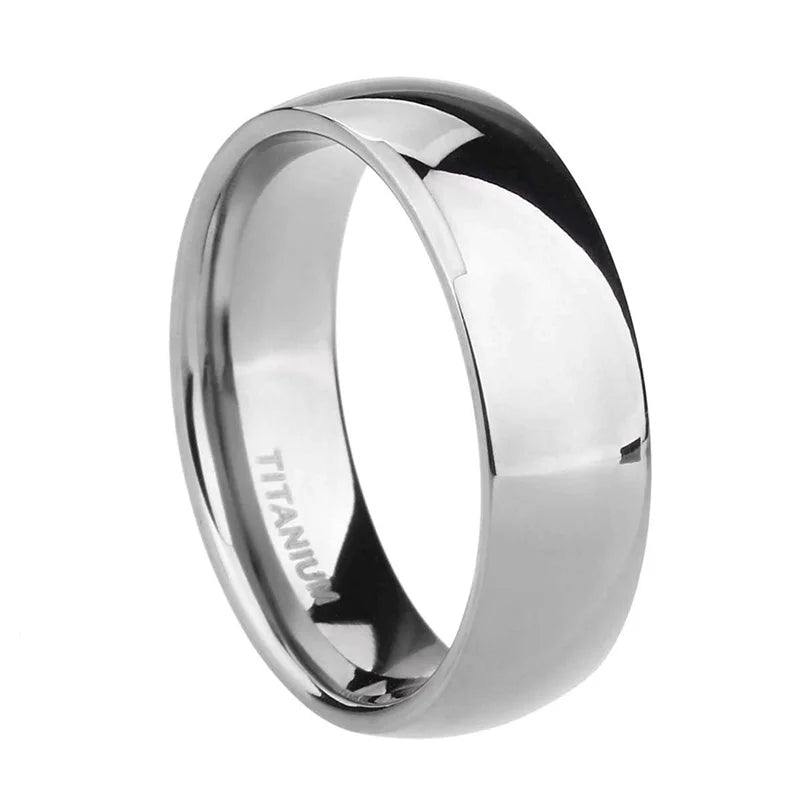 TIGRADE Titanium Wedding Band Rings - 2/4/6/8mm Polished Classic Engagement Rings for Men & Women in Black & Silver