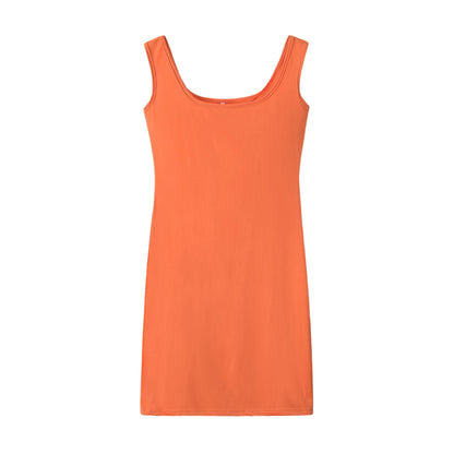 Women's Summer Solid Color Strap Dress - Casual Sleeveless Everyday Fashion Mini Dress