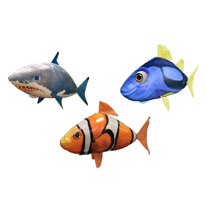 Remote Control Flying Shark & Clownfish Toy – Infrared Air Swimming RC Balloon Fish for Kids Gifts & Party Decoration