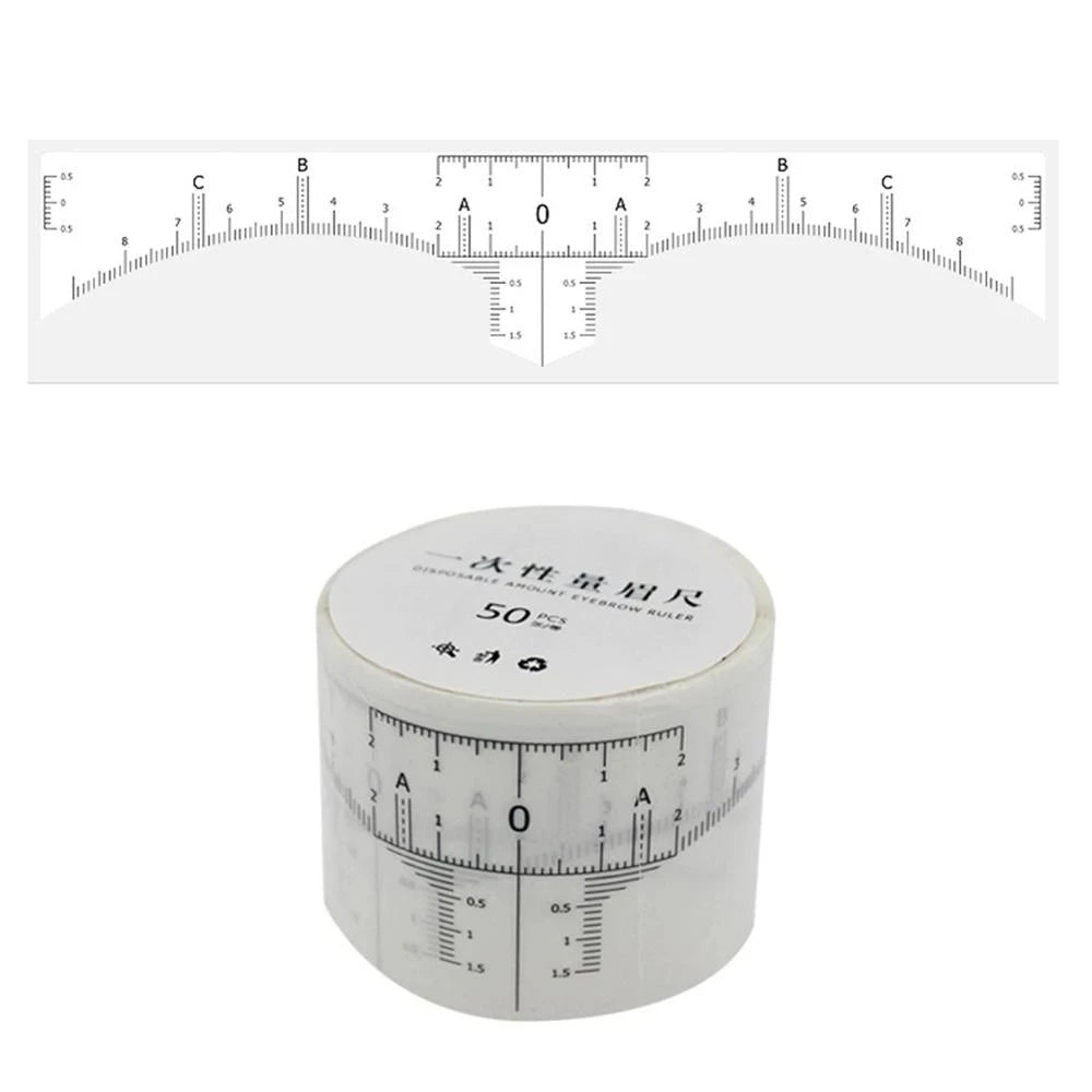50pcs Disposable Microblading Ruler Guide Stickers – Permanent Eyebrow Makeup Tool