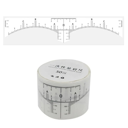 50pcs Disposable Microblading Ruler Guide Stickers – Permanent Eyebrow Makeup Tool