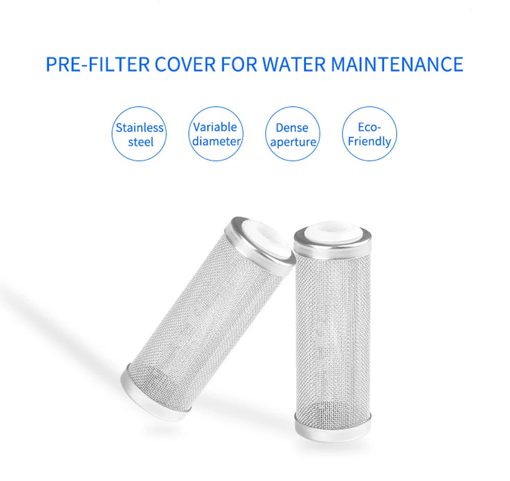 12/16mm Aquarium Inflow Inlet Filter – Stainless Steel Mesh Net Guard, Fish Tank Intake Strainer & Prefilter Cover