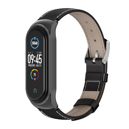 Leather Strap for Xiaomi Mi Band - Stylish Replacement Wristband for Mi Band 10/9/8/7/6/5 Mijobs Design