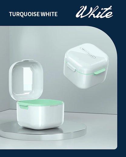 Orthodontic Retainer Storage Box – Portable Teeth Denture Cleaner & Soaking Case for Braces