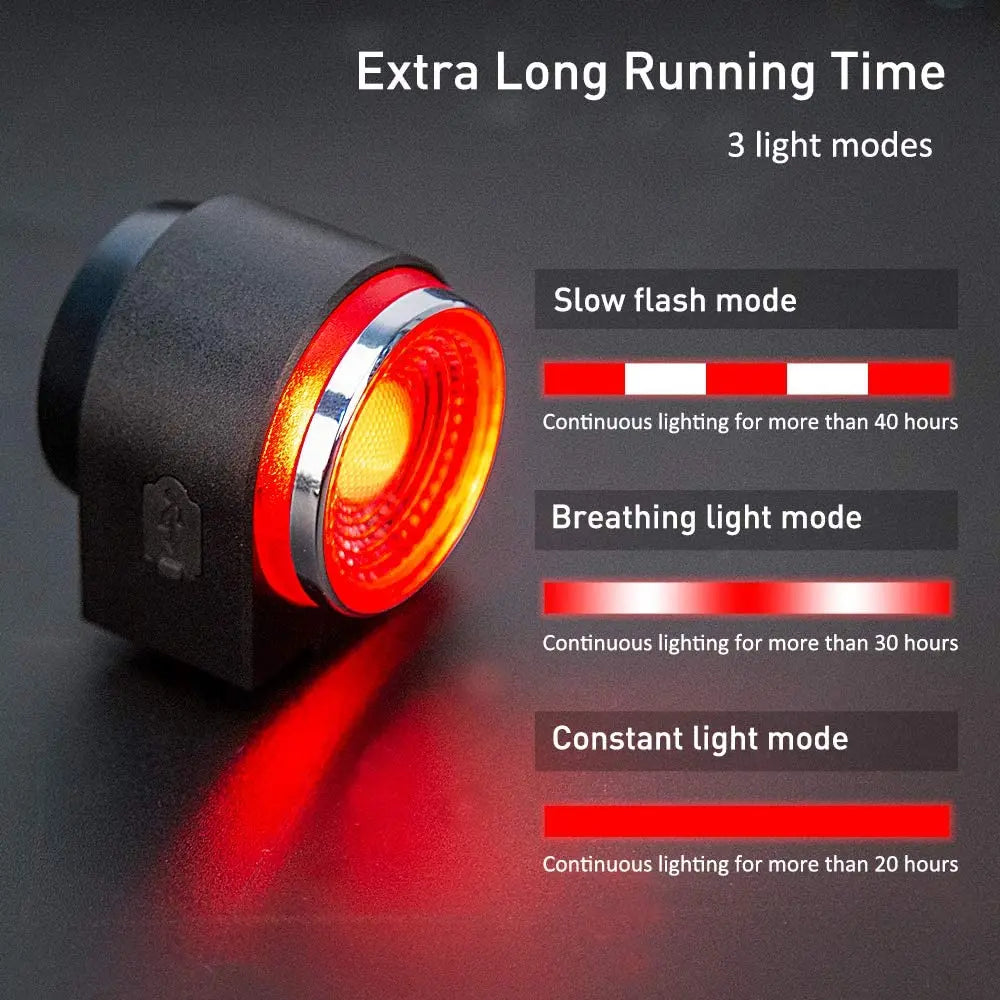 Elecpow A8Pro Bike Alarm Taillight - USB Charging, IPX65 Waterproof, Brake Sensing, Anti-Theft Bicycle Rear Light