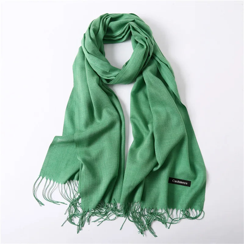 Desgine Solid Cashmere Scarf – Warm Autumn Winter Shawl Wrap with Tassels, Unisex Pashmina for Women and Men 2024